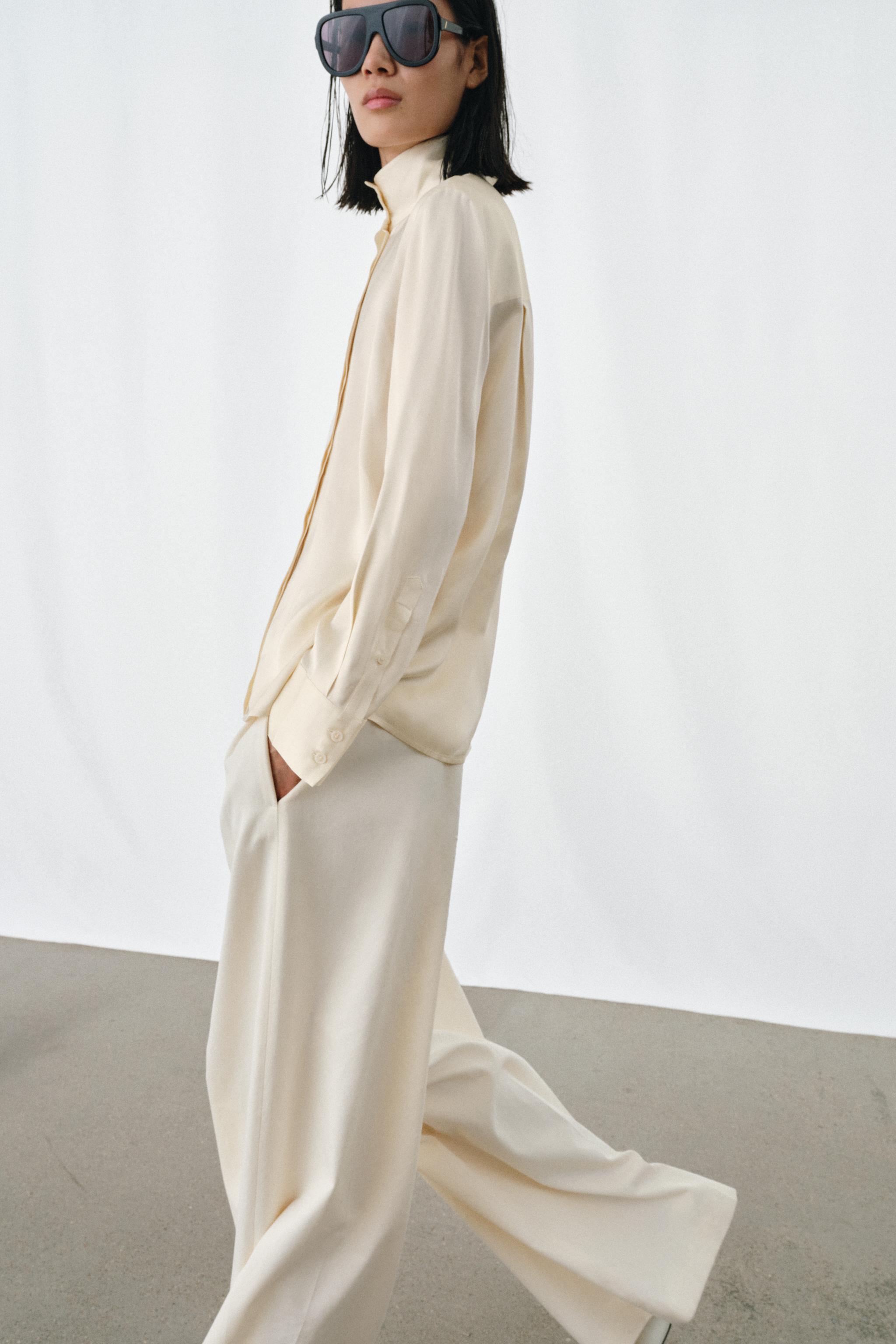 ZW COLLECTION FLOWY SATIN EFFECT SHIRT